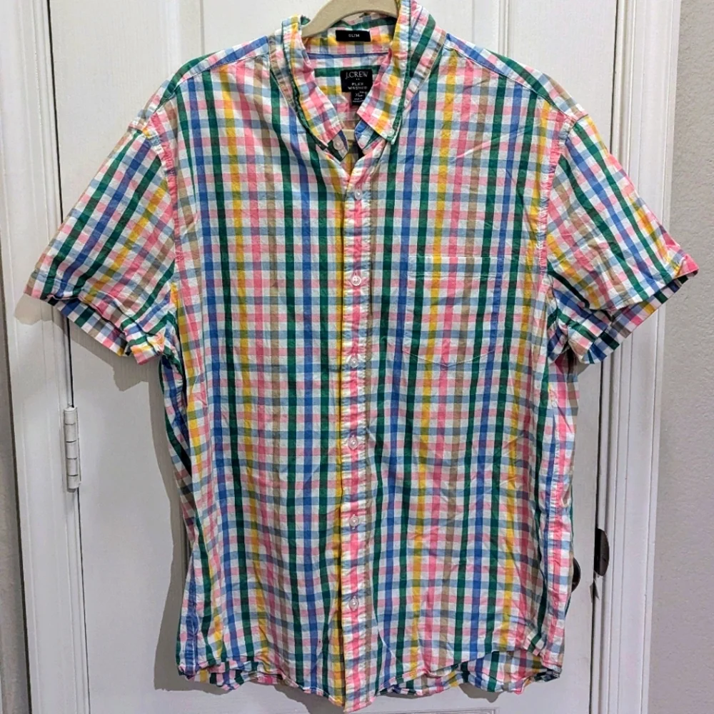 J. Crew Multicolor Plaid Men's Shirt Slim Size‎ XL